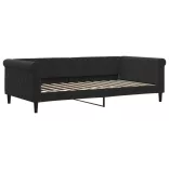 fekete kihúzható bársony heverő matraccal 100 x 200 cm
