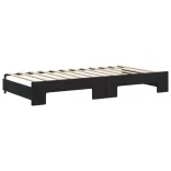 fekete kihúzható bársony heverő matraccal 100 x 200 cm