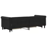 fekete kihúzható bársony heverő fiókkal 80 x 200 cm