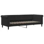 fekete kihúzható bársony heverő fiókkal 80 x 200 cm