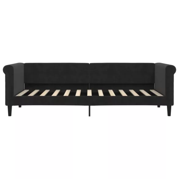 fekete kihúzható bársony heverő fiókkal 80 x 200 cm