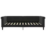 fekete kihúzható bársony heverő fiókkal 100 x 200 cm