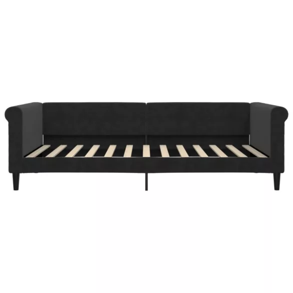 fekete kihúzható bársony heverő fiókkal 100 x 200 cm