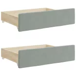 világosszürke kihúzható bársony heverő fiókkal 90 x 190 cm