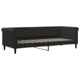 fekete kihúzható bársony heverő fiókkal 80 x 200 cm