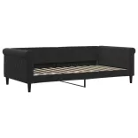 fekete kihúzható bársony heverő fiókkal 100 x 200 cm