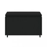 2 db fekete polyrattan kerti lábtartó párnákkal