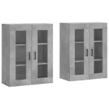 2 db betonszürke szerelt fa falra szerelhető szekrény