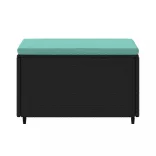 fekete polyrattan kerti lábtartó párnával