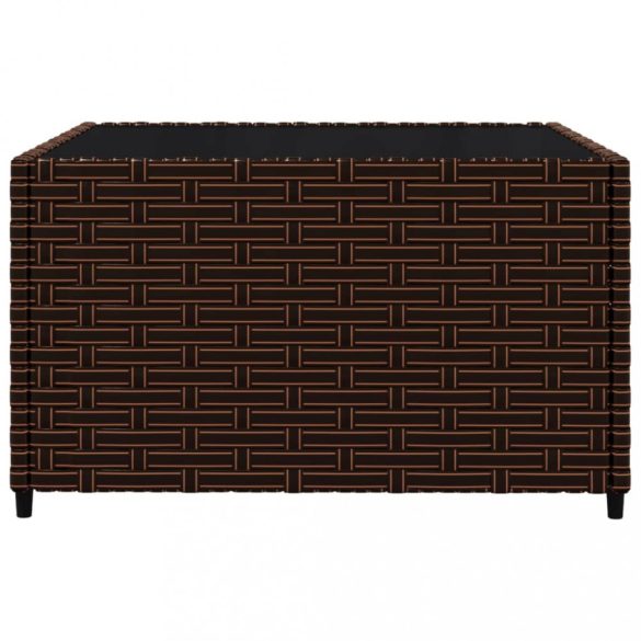 3 részes barna polyrattan kerti ülőgarnitúra párnával