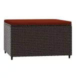 barna polyrattan kerti lábtartó párnával