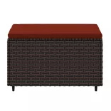 barna polyrattan kerti lábtartó párnával