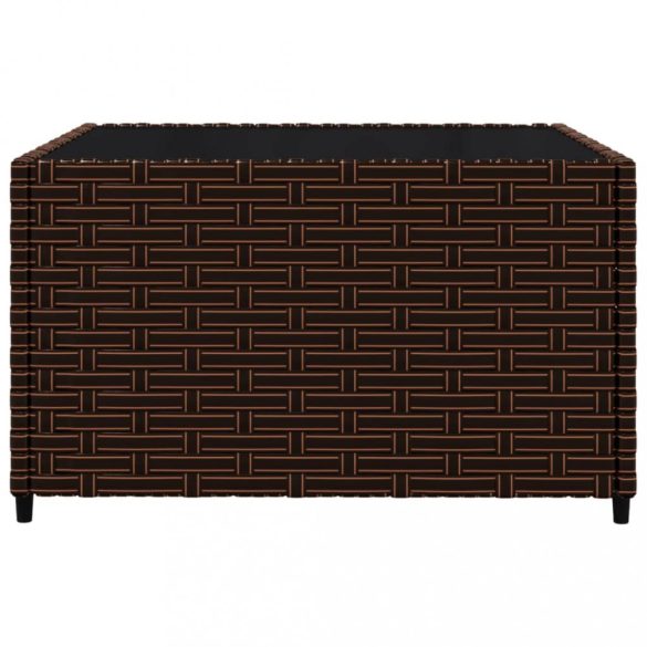 3 részes barna polyrattan kerti ülőgarnitúra párnával