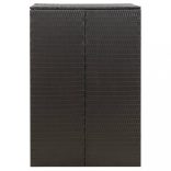 fekete polyrattan kerekes kukatároló fészer 70 x 80 x 117 cm