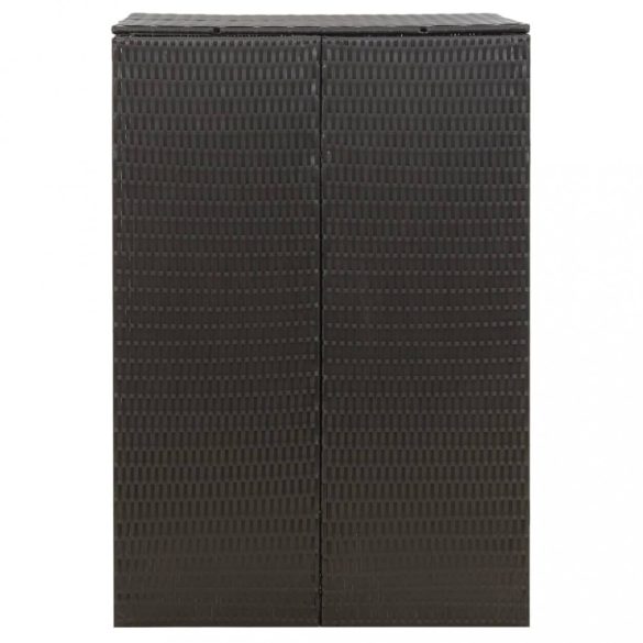 fekete polyrattan kerekes kukatároló fészer 70 x 80 x 117 cm