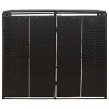 fekete polyrattan dupla kerekeskuka tárolófészer 140x80x117 cm