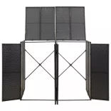 fekete polyrattan dupla kerekeskuka tárolófészer 140x80x117 cm