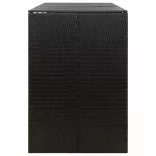 fekete polyrattan hármas kerekeskuka tárolófészer 207x80x117 cm