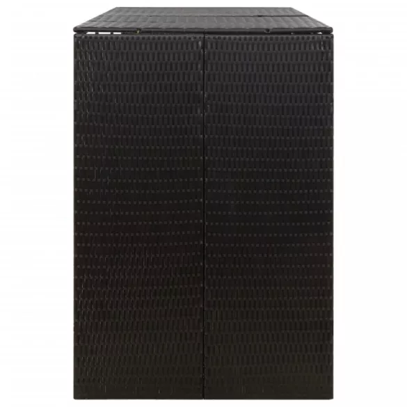 fekete polyrattan hármas kerekeskuka tárolófészer 207x80x117 cm