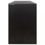 fekete polyrattan négyes kerekeskuka tárolófészer 274x80x117 cm