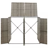 szürke polyrattan dupla kerekeskuka tárolófészer 140x80x117 cm