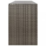 szürke polyrattan négyes kerekeskuka tárolófészer 274x80x117 cm