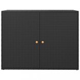 fekete polyrattan kerti tárolószekrény 100 x 55,5 x 80 cm