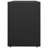 fekete polyrattan kerti tárolószekrény 100 x 55,5 x 80 cm
