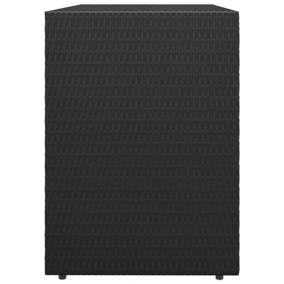 fekete polyrattan kerti tárolószekrény 100 x 55,5 x 80 cm