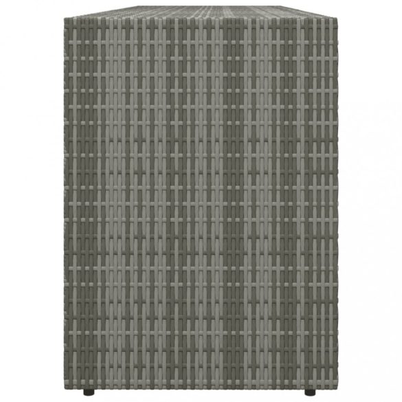 szürke polyrattan kerti tárolószekrény 198 x 55,5 x 80 cm
