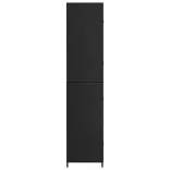 fekete polyrattan kerti tárolószekrény 59 x 40 x 180 cm