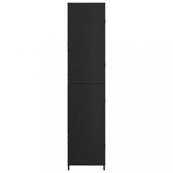 fekete polyrattan kerti tárolószekrény 59 x 40 x 180 cm