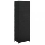 fekete polyrattan kerti tárolószekrény 59 x 40 x 180 cm