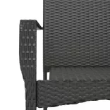 2 db fekete polyrattan kerti szék párnával