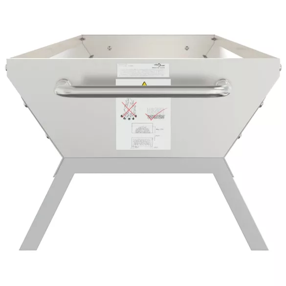 ezüstszínű rozsdamentes acél grilltálca 118 x 42 x 30,5 cm