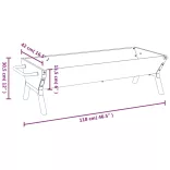 ezüstszínű rozsdamentes acél grilltálca 118 x 42 x 30,5 cm