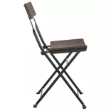 2 db barna polyrattan összecsukható bisztrószék