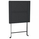 3 részes fekete összecsukható polyrattan bisztrószett