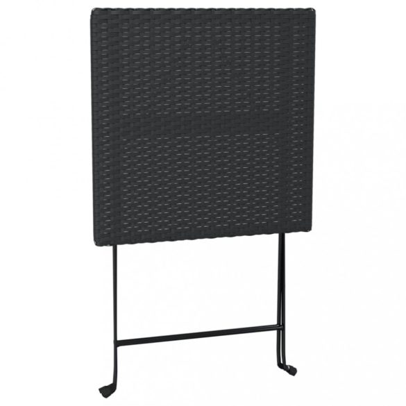 3 részes fekete összecsukható polyrattan bisztrószett
