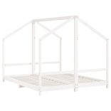 fehér tömör fenyőfa gyerekágykeret 2 x (80 x 200) cm