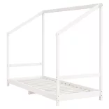 fehér tömör fenyőfa gyerekágykeret 2 x (80 x 200) cm