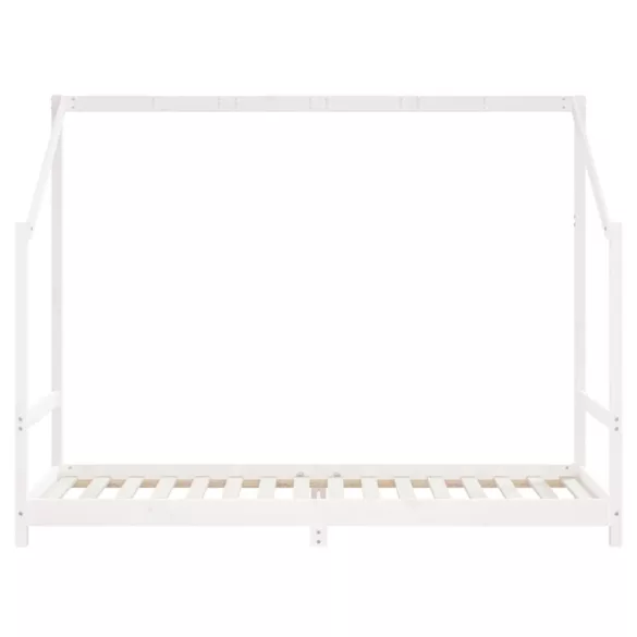 fehér tömör fenyőfa gyerekágykeret 2 x (80 x 200) cm