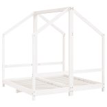 fehér tömör fenyőfa gyerekágykeret 2 x (70 x 140) cm