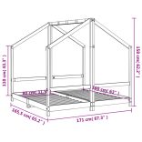 fehér tömör fenyőfa gyerekágykeret 2 x (80 x 160) cm