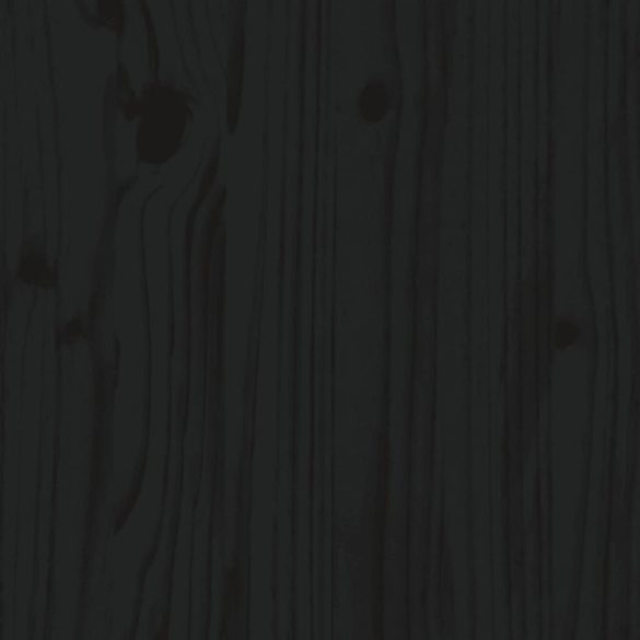 fekete tömör fenyőfa gyerekágykeret 2 x (80 x 160) cm