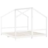 fehér tömör fenyőfa gyerekágykeret 2 x (90 x 190) cm