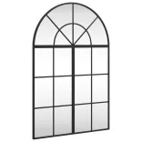 fekete ívelt vas fali tükör 60x90 cm