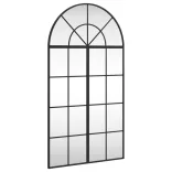 fekete ívelt vas fali tükör 60 x 110 cm