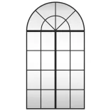 fekete ívelt vas fali tükör 60 x 110 cm