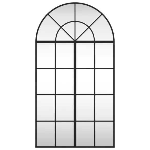 fekete ívelt vas fali tükör 60 x 110 cm